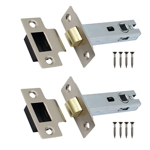 Image of Tubular Latches Mortice Door Latch | Satin Nickel | 3 Inch / 78mm | Pack of 2
