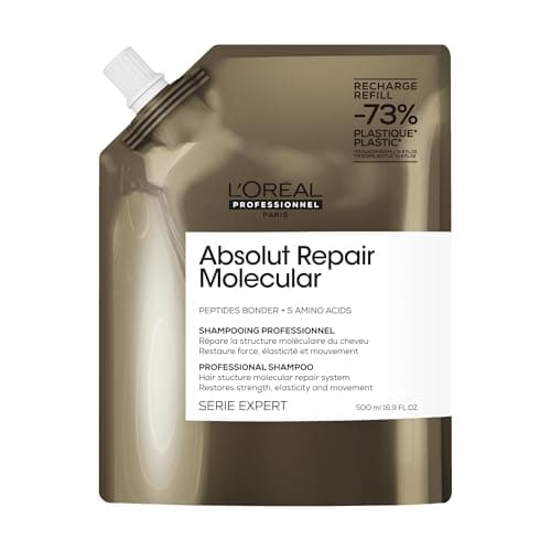 Image of L’Oréal Professionnel Absolut Repair Molecular Refill Shampoo 500ml, For Extremely Damaged Hair, Molecular Bond Repair, restores strength & elasticity