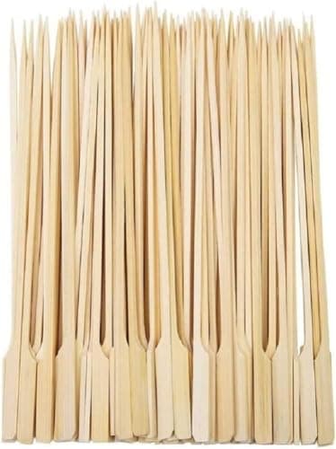 Image of 100 pcs Wooden Kebab Skewers Chicken Bamboo 30cm Paddle Skewers for Kebab BBQ Fruit Sticks & Burger Grilling, Cocktail Food Picks, Bamboo for Grilling, Wooden BBQ
