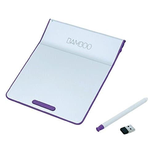 Image of Wacom Bamboo Pad Wireless Touchpad with Digital Stylus - White and Purple