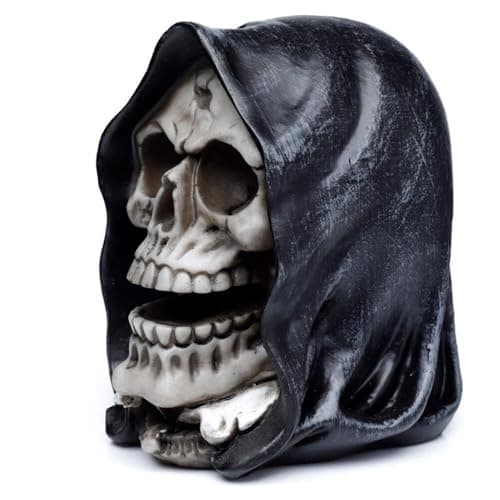 Image of Puckator The Reaper Skull Head Ornament - Home Decoration - Reaper Skull - Ornaments - Resin - Home Accessories - Living Room Accessories - Human Skeleton - Goth Gifts For Men