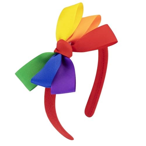 Image of Rainbow Headband Gay Pride Headband Rainbow Bow Hairband Bowknot Pride Hair Accessories Fancy Dress Outfit for Women Girls LGBT Pride's Day Party Supplies Y7LSCHFG