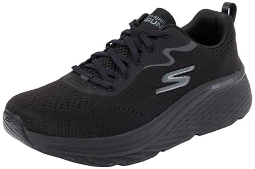 Image of Skechers Women's Max Cushioning Elite 2.0 Levitate Sneaker, Black Textile/Black Trim, 6 UK