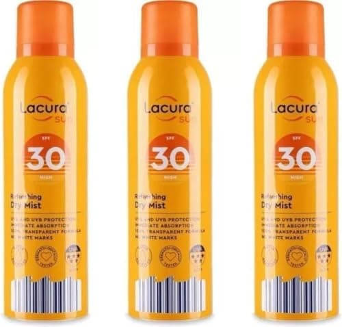 Image of ark future Lacura Sun Mist Spray SPF 30, Refreshing Dry Mist, Water-Resistant Sunscreen, UVA 5 Starv - Dermatologically Tested - Fast Absorbing - 200mL Each (Pack of 3)