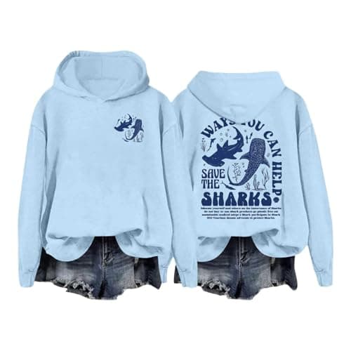 Image of Hoodie Women's Hooded Pullover Sweatshirt Hoody with Hood Casual Hoodie for Women Printed Soft Comfortable Long Sleeve Hoodie for Everyday Loose Fit Crew Neck, sky blue, M