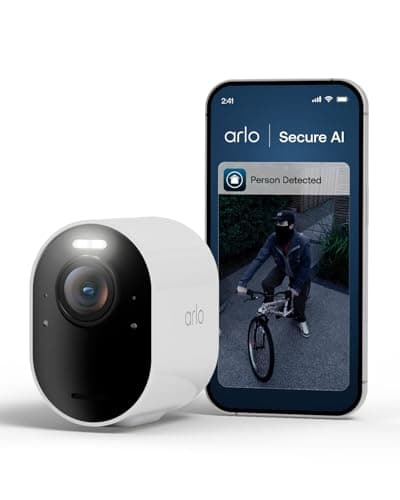 Image of Arlo Ultra 3 Security Camera Outdoor Wireless, Add-on Camera, 4K UHD, 180 View, AI Detection, Auto Tracking, Colour Night Vision, CCTV, Arlo Secure Trial Included, 1 Camera, Smarthub Required, White