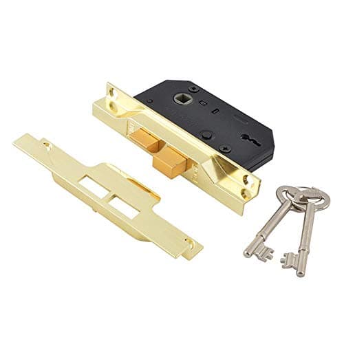 Image of Union Locks 2242 2-Lever Mortice Rebated Sash Lock Electro 65.5mm - Brass (Visi Pack)