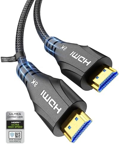 Image of Cratree HDMI Cable 1M Certified,8K Ultra High Speed HDMI Cable 4K 120hz 8K 60hz 10K 48Gbps,HDCP 2.3 Dolby Atmos Vision eARC Compatible with HDTV PS5 Xbox Blu-ray Gaming Monitor Laptop PC