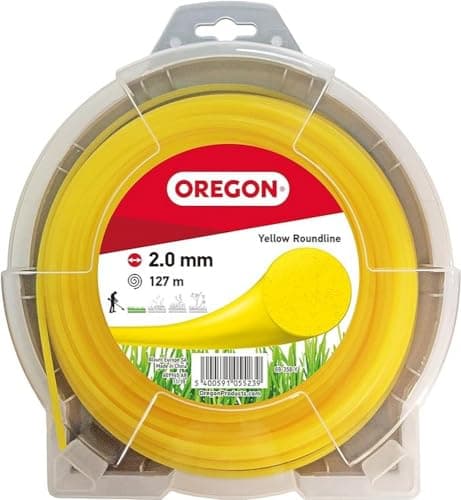 Image of Oregon Yellow Round 2mm Strimmer Line, Trimmer Line Tackles Long Grass, Weeds, Edges & Thick Vegetation, Professional Heavy Duty Nylon Strimmer Wire, Fits Most Standard Models, 2.0mm x 127m (69-358-Y)