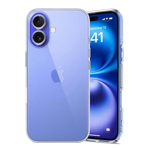 Image of Pristine-Tech Crystal Clear Case for iPhone 16 6.1-Inch, Non-Yellowing Shockproof Thin Slim Phone Cover, Anti-Scratch Clear Back