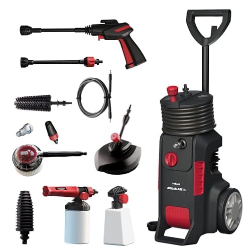 Image of Ewbank EW6160 AQUABLAST160 High Power Pressure Washer, 160 Bar / 2320 PSI, 2200 Watts, Adjustable Nozzle with Snow Foam Function, Outdoor Home, Patio & Car Cleaner, Red/Black