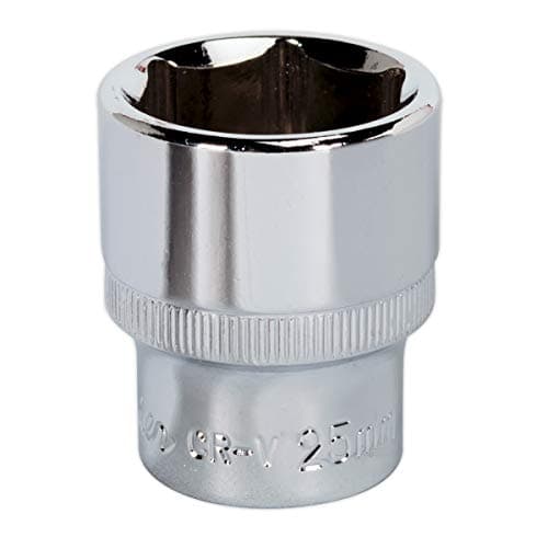 Image of Sealey Sp1225 Walldrive Socket 25Mm 1/2Sq Drive Fully Polished