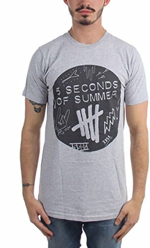 Image of 5 Seconds Of Summer - Mens Scribble Logo Shirt 6 T-Shirt, Medium, Grey