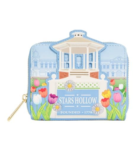 Image of Loungefly Gilmore Girls Stars Hollow Sign Floral Wallet Beige