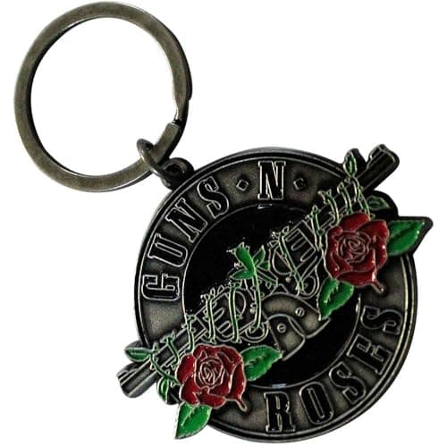 Image of Rock Off officially licensed products Guns N' Roses Silver Circle Band Logo Keychain One Size