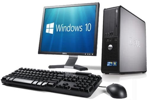 Image of WiFi enabled Complete set of Dell OptiPlex Dual Core 4GB RAM, 160 GB Hard Drive, Windows 10 Desktop PC Computer (Renewed)