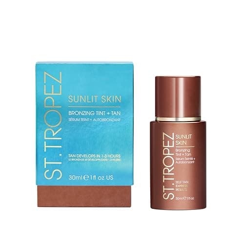 Image of St.Tropez Sunlit Skin Self Tan Express 30 ml, Instant Bronzy Glow and Medium Tan in 3 hours, Quick-drying no rinse formula, Suitable for all Skin Tones