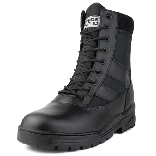 Image of Savage Island Side Zip Army Patrol Tactical Action Combat Boots (11 UK, Black)