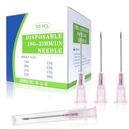 Image of 100Pack 18G 25MM Dispensing Needle Industrial Accessories for Scientific Labs, Measuring and Refilling, Individually Wrapped