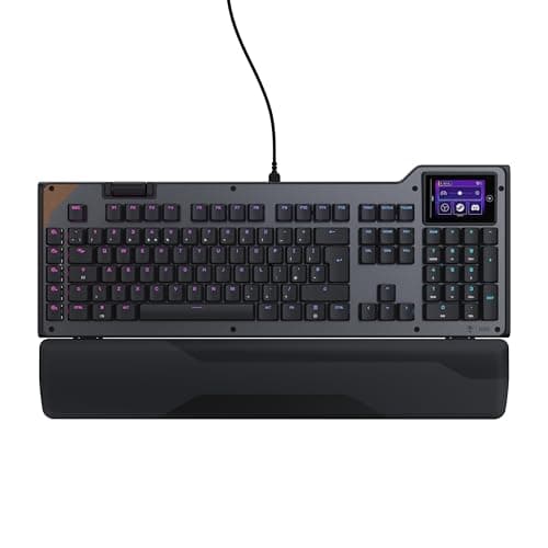 Image of Turtle Beach Command Series KB5 Full-Size Wired Mechanical Gaming Keyboard with 2.4” Touchscreen, Titan Low-Profile Switches, True 8K Polling, RGB Lighting - UK Layout (QWERTY)