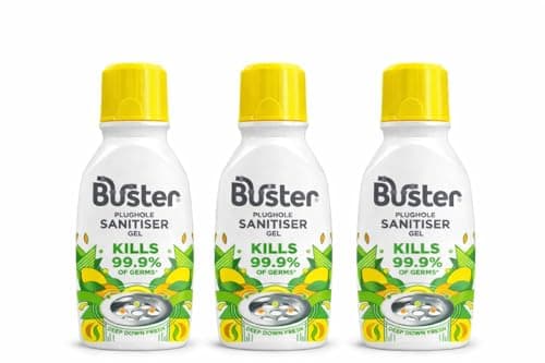 Image of Buster Plughole Sanitiser Gel 300ml (Pack of 3) – Drain Cleaner & Sanitiser, Kills 99.9% of Germs, Eliminates Odours, Keeps Drains Fresh