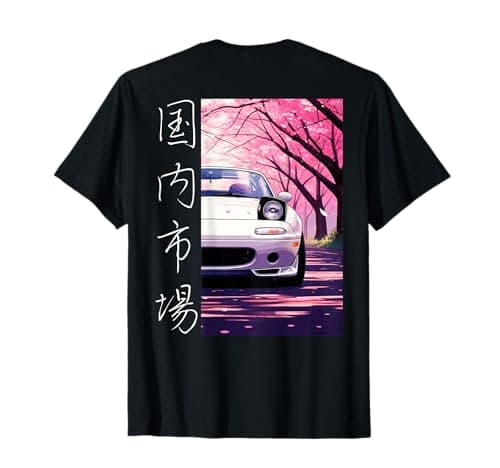 Image of Vintage Japanese JDM Race Sport Car Sakura Blossom (On Back) T-Shirt