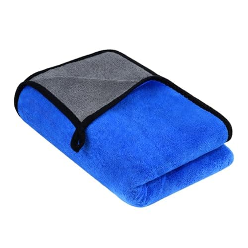 Image of URAQT Microfibre Car Drying Towel, 90x60cm Large XXL Microfibre Car Cloth 600GSM, Premium Drying Towel Large Towels, for Household Washing, Detailing, Motorcycles Polishing, Vehicles Washing