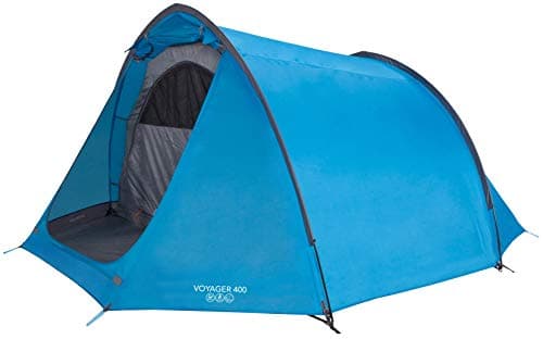 Image of Vango Voyager 400 Tunnel Tent, Quick, Easy To Pitch 4 Man Tent Waterproof for Adventure Camping