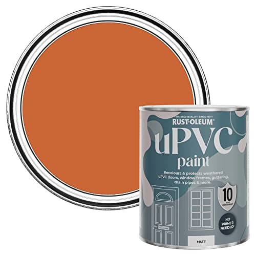 Image of Rust-Oleum Orange uPVC Door and Window Paint in Matt Finish - Tiger Tea 750ml