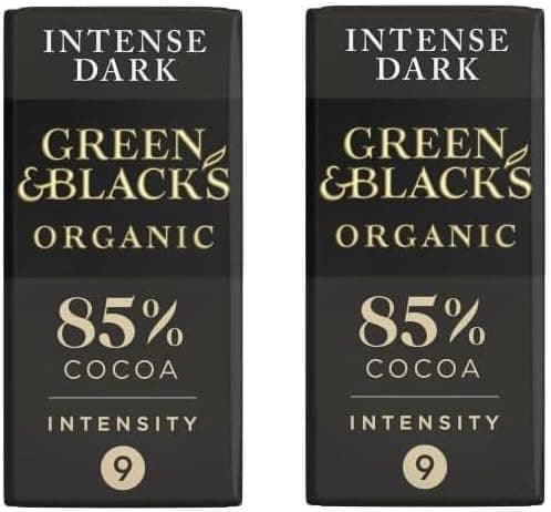 Image of 2 x Green & Black's Organic 85% Dark Chocolate Bar 90g