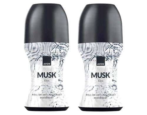 Image of 2 x Mens Avon Roll On Anti Perspirant Deodorant 50ml (2 x Musk Rain)