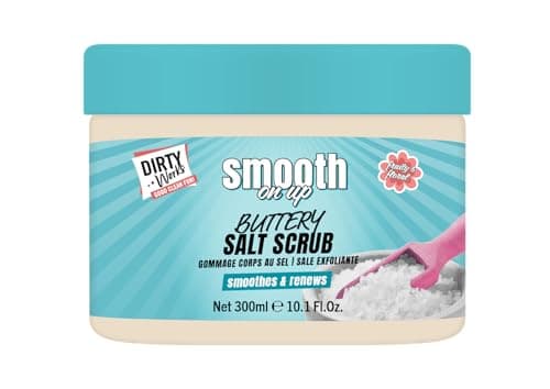 Image of Dirty Works Smooth On Up Buttery Salt Scrub - Exfoliating Body Polish for Silky Soft Skin - Moisturizing, Smoothing, & Refining - 300ml - Luxurious Spa Treatment