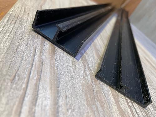 Image of 18mm Black Plastic Sliding Door Track Set to Suit 18mm Door/Panel (Black, 2' (610mm) Long)