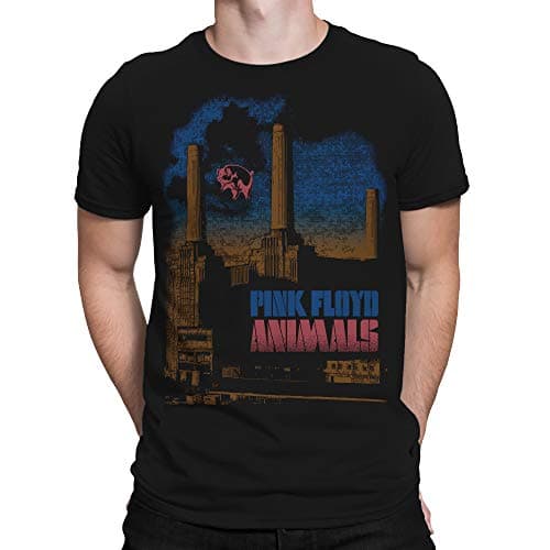 Image of Liquid Blue Unisex's Pink Floyd Pig Stain Short Sleeve T-Shirt, Black, Large