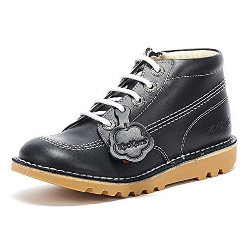 Image of Kickers Kick Hi Classic Ankle Boots with Zip | Extra Comfortable | Added Durability | Premium Quality, Dark Blue, 2.5 UK Child