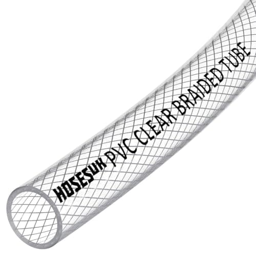 Image of 13mm (1/2") ID PVC Clear Reinforced Braided Air, Water, Oil, Gas, Food Flexible Plastic Hose Tube 5 Metre