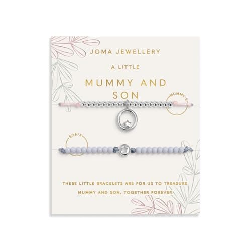 Image of Joma Jewellery DUO A LITTLE MUMMY AND SON Silver Plated Two Bracelets 24.5cm adjustable & 22.5cm adjustable