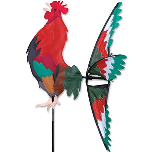 Image of Premier Kite Morning Rooster Spinner Animal Weathervane - Red