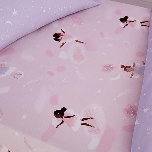 Image of Catherine Lansfield Dancing Fairies Junior Fitted Sheet Pink