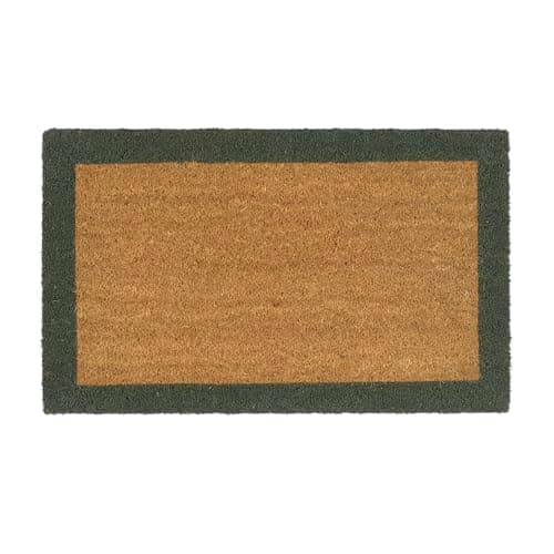 Image of My Mat Printed Coir Border Green, Perfect for Indoor and Outdoor Use, Large Welcome Mat for Front Door, Entryway and Patio 45x75cm