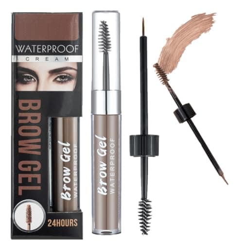 Image of KARLOR eyebrow gel with brushes & mascara brush, eyebrow color brown eyebrow gel tinted eyebrow cream eyebrow coloring waterproof long-lasting natural looking (6#Auburn)