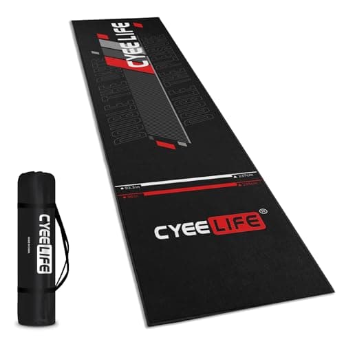 Image of CyeeLife Darts Mat,297 X 66cm Professional Non Slip Carpet Mats for Floor and Dart Tips Protection,Black
