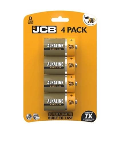 Image of S12110 JCB D Size Super Alkaline Batteries - Pack of 4