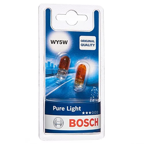 Image of Bosch WY5W (501A) Pure Light Halogen Headlight Bulbs, 12 V 5 W, Original Quality - Socket Type W2,1x9,5d - Pack of 2 Replacement Car Light Bulbs