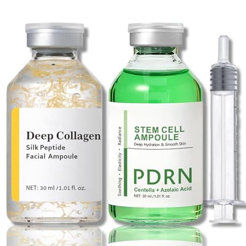 Image of 2PCS Silk Peptide Intensive Lifting Ampoule & PDRN Centella Stem Cell Ampoule, Korean Deep Collagen Silk Peptide Intensive Lifting Ampoule, for Hydrating, Skin Tightening & Firming, 30ml x 2Pack