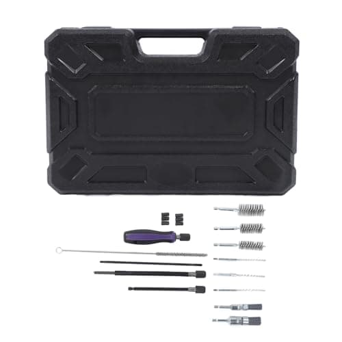 Image of 19 Pcs Twisted Wire Brush Drill Bore Cleaning Brush Set, Power Drill Cleaning Wire Brush with Adapter and Storage Box, for Fuel Injector Base Car Engine Rust and Oil