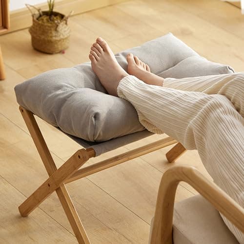 Image of AKLOSIPY L with Soft Cushion for Living Room Bedroom Office - Modern Multifunctional Design in Gray Small Foot Stool,Office Footrest,Gray Foot Stool,Easy to,Stylish Footrest, (Grey)