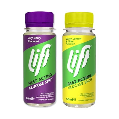 Image of Lift Fast-Acting Glucose Energy Juice Shots, Very Berry & Lemon & Lime, 12 Pack of 60 ml Bottles, 2 Pack