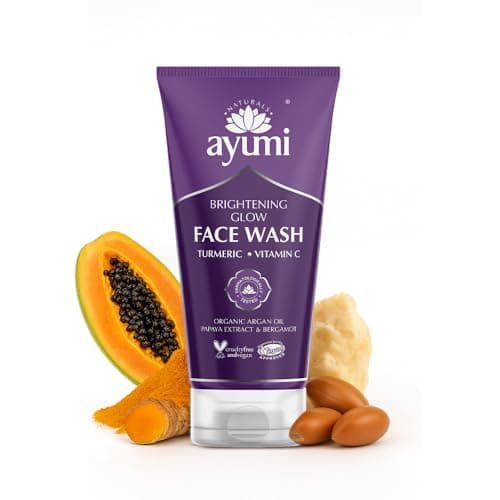 Image of Ayumi Brightening FaceWash with Turmeric & Papaya| Vitamin C Face Wash for Dull & Dehydrated Skin |Perfect Facial Wash to Soothe Irritated Skin|Women & Mens Face Wash | 1x150 ml