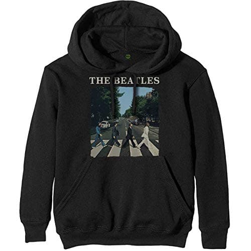 Image of Rock Off officially licensed products Beatles Abbey Road John Lennon Paul McCartney Official Unisex Hoodie Hooded Top (XX-Large) Black